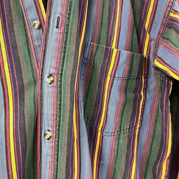Vintgae Striped Long Sleeve Shirt 100% Cotton Medium Introspect Jeanswear - Picture 4 of 8